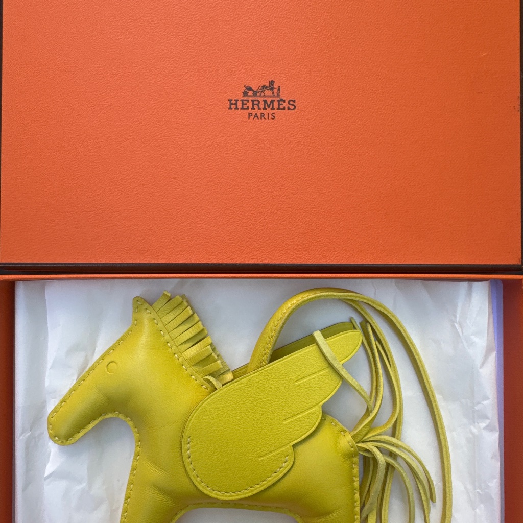 Herms Rodeo Pegasus Bag Charm Mm Yellow